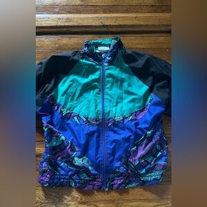 VINTAGE -Reebok Green and Blue Jacket